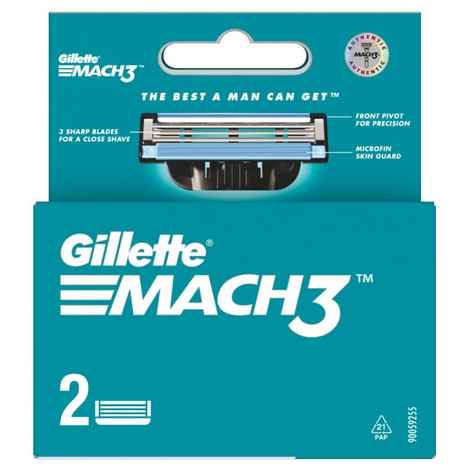 Gillette Mach 3 Manual Shaving Razor Blades (Cartridge) 2s pack