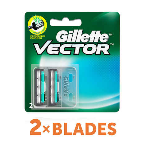Buy Gillette Vector plus Manual Shaving Razor Blades (Cartridge) 2s pack - Purplle
