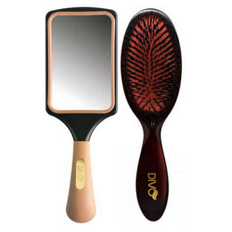 Buy Divo Gaia Large Brush, get Divo Reflections Aaria Hand Held Mirror Free - Purplle