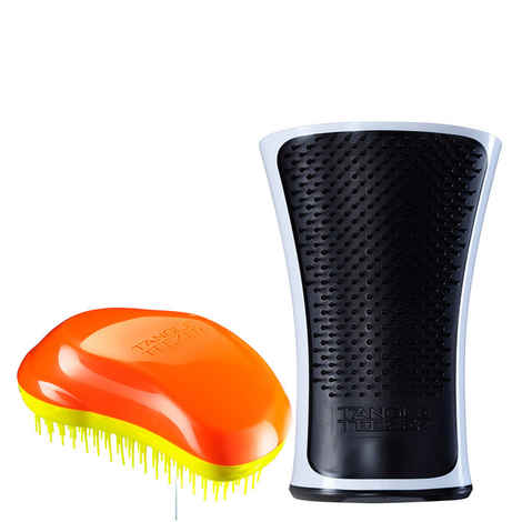 Buy Tangle Teezer Combo Original Orange and Yellow and Aqua Black and White - Purplle