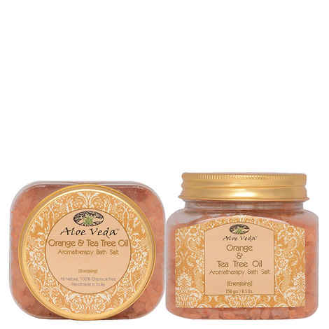 Buy Aloe Veda Aromatherapy Bath Salt - Orange Tea Tree Oil energising250 g - Purplle