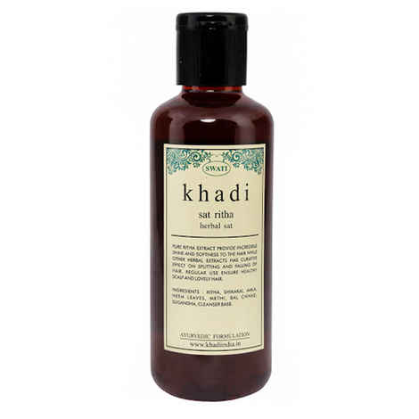 Buy Khadi Sat Ritha Hair Cleanser Herbal Sat 210 ml By Swati Gramodyog - Purplle