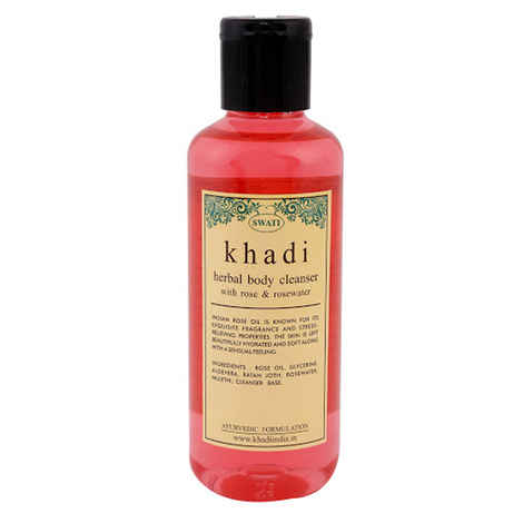 Buy khadi Body Cleanser With Rose Rosewater 210 ml By Swati Gramodyog - Purplle