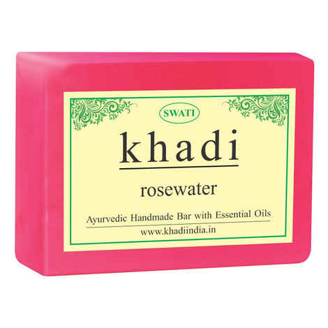 Buy Khadi Rosewater Soap 125 g By Swati Gramodyog - Purplle