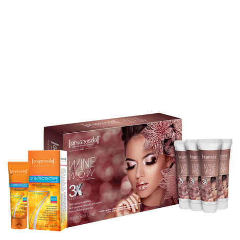 Buy Aryanveda Wine Wow 3X Home Spa Kit With Spf-40 Combo Pack (55 g + 60 ml) - Purplle