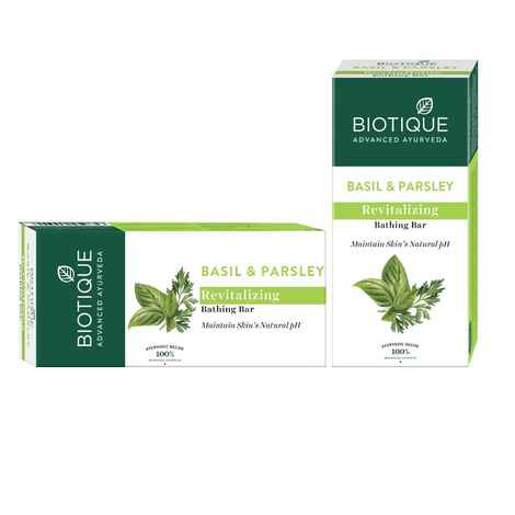 Buy Biotique Basil & Parsley Revitalizing Bathing Bar (150 g) - Purplle