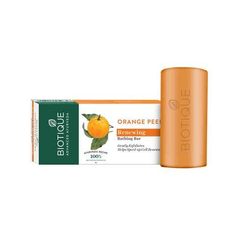 Buy Biotique Orange Peel Renewing Bathing Bar (150 g) - Purplle