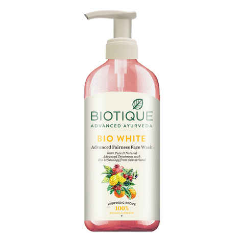 Buy Biotique Bio White White Advanced Fairness Face Wash For All Skin Types (300 ml) - Purplle