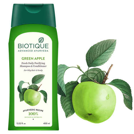 Buy Biotique Bio Green Apple Fresh Daily Purifying Shampoo & Conditioner (400 ml) - Purplle