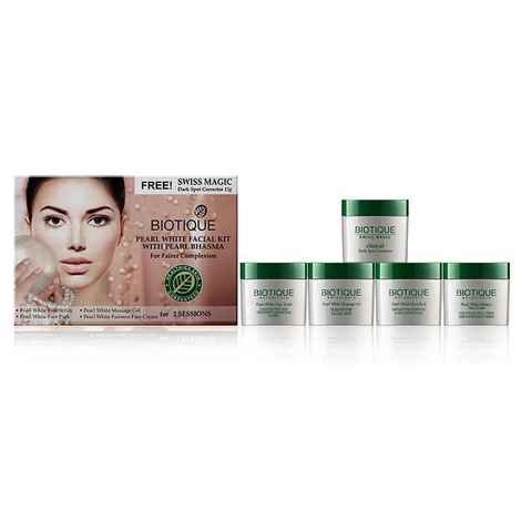 Buy Biotique Bio Pearl White Facial Kit With Pearl Bhasma Kit (75 g) - Purplle