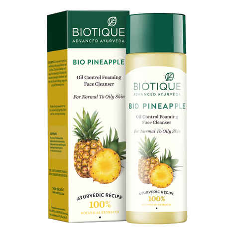 Buy Biotique Bio Pineapple Oil Control Foaming Face Cleanser (120 ml) - Purplle