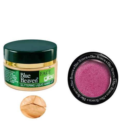 Buy Blue Heaven Face Glow & Diamond Blush On 501 Combo (50 ml + 7 g) - Purplle