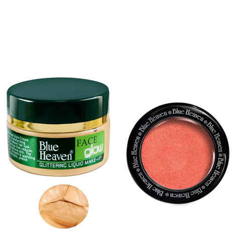 Buy Blue Heaven Face Glow & Diamond Blush On 503 Combo (50 ml + 7 g) - Purplle