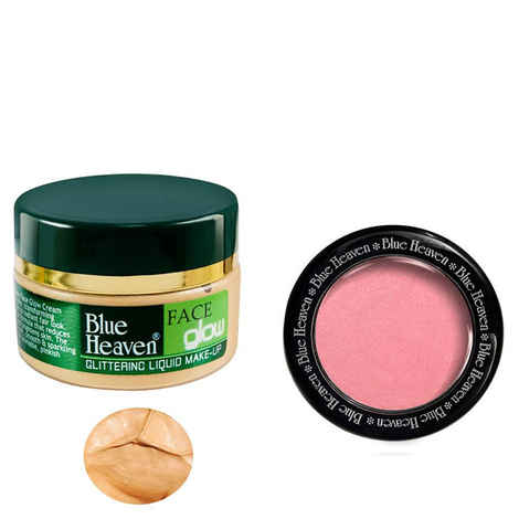 Buy Blue Heaven Face Glow & Diamond Blush On 504 Combo (50 ml + 7 g) - Purplle