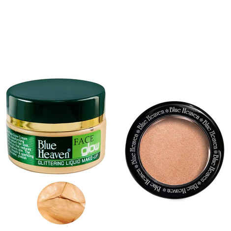 Buy Blue Heaven Face Glow & Diamond Blush On 505 Combo (50 ml + 7 g) - Purplle