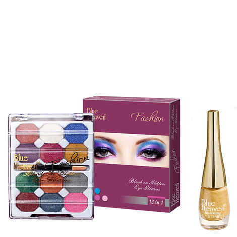 Buy Blue Heaven 12X1 Fashion Eye Shadow & Sparkeling Eyeliner 02 Combo (8 g + 5 ml) - Purplle
