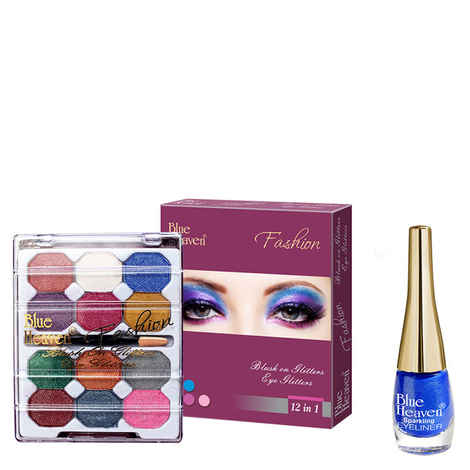 Buy Blue Heaven 12X1 Fashion Eye Shadow & Sparkeling Eyeliner 06 Combo (8 g + 5 ml) - Purplle