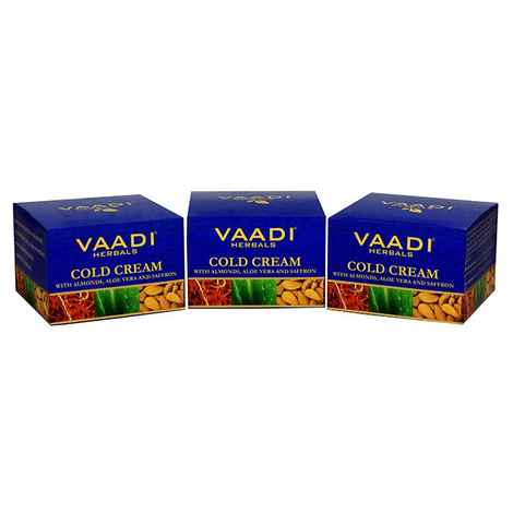 Buy Vaadi Herbals Value Pack Of Cold Cream With Almond Oil, Aloe Vera & Saffron (90 g X 3) - Purplle