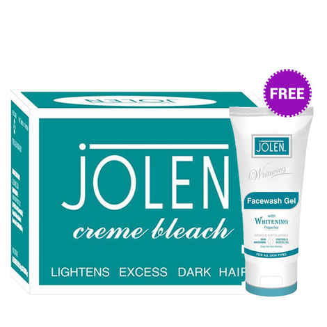 Buy Jolen Creme Bleach (140 g) + Jolen Whitening Facewash Gel (150 g) FREE - Purplle