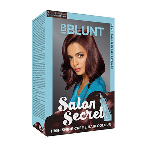 BBLUNT Salon Secret High Shine Creme Hair Colour Mahogany Reddish Brown 4.56 (100 g) With Shine Tonic (8 ml)