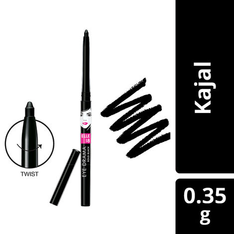 Elle 18 Eye Drama Kajal Super Black (0.35 g)