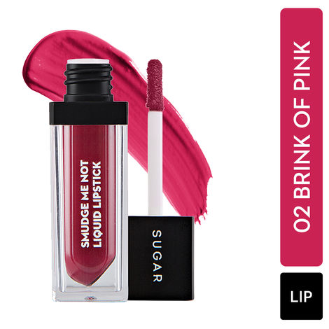 SUGAR Cosmetics - Smudge Me Not - Liquid Lipstick - 02 Brink Of Pink (Plum Rose) - 4.5 ml - Ultra Matte Liquid Lipstick, Transferproof and Waterproof, Lasts Up to 12 hours