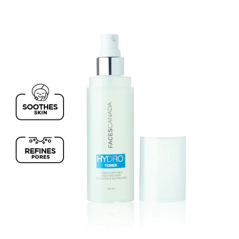 FACES CANADA Hydro Gentle Toner, 100 ml | Soothes, Tones & Refines Skin For Smooth & Supple Look | Hydrating Formula For All Skin Types | Paraben Free