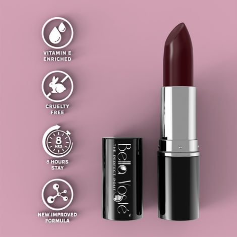 Bella Voste Sheer Creme Lust Lipstick Berry Shy 03 (4.2 g) I Matte Finish I Cruelty Free I Enriched with Vitamin E I Long Lasting Improved Formula I One Stroke Aplication I Highly Pigmented