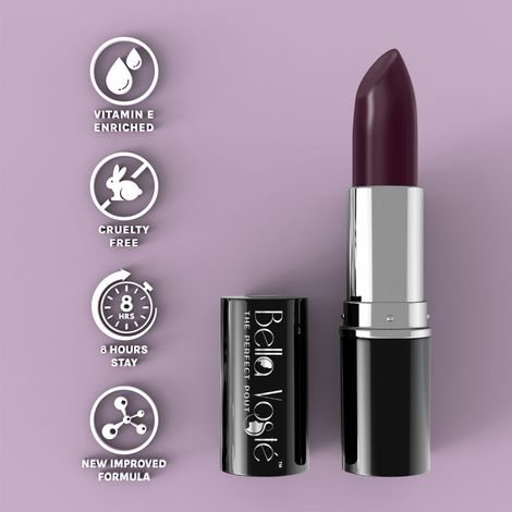 Bella Voste Sheer Creme Lust Lipstick Mystery Glory 08 (4.2 g) I Matte Finish I Cruelty Free I Enriched with Vitamin E I Long Lasting Improved Formula I One Stroke Aplication I Highly Pigmented