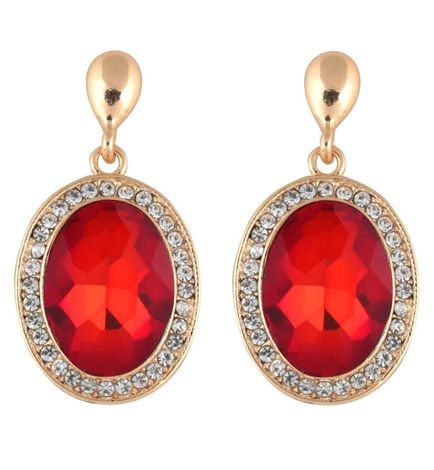 Red fancy earrings discount