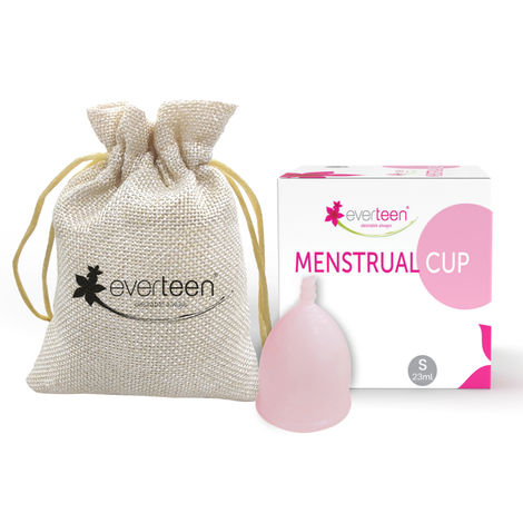 everteen Small Menstrual Cup for Periods |Odor-Free, Rash-Free, No Leakage| 12-Hour Protection | Reusable For Up To 10 Years | Medical-Grade Silicone | Free Pouch | Sanitary Cup for Feminine Hygiene - 1 Pack