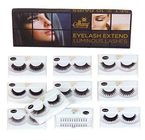 Shany Eyelash Extend - Set Of 10 Assorted Reusable Eyelashes - Thick And Dramatic SH-LASH02