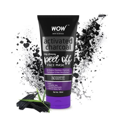WOW Skin Science Activated Charcoal Peel Off Mask For Blackheads/Pimples/Acne - No Parabens & Mineral Oils, 100 ml
