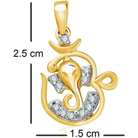 Srikara Alloy Gold Plated CZ AD Om Siddhivinayak Fashion Jewellery Pendant Chain SKP1525G
