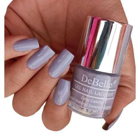 DeBelle Gel Nail Lacquer Creme Sombre Grey - Pastel Grey, (8 ml)