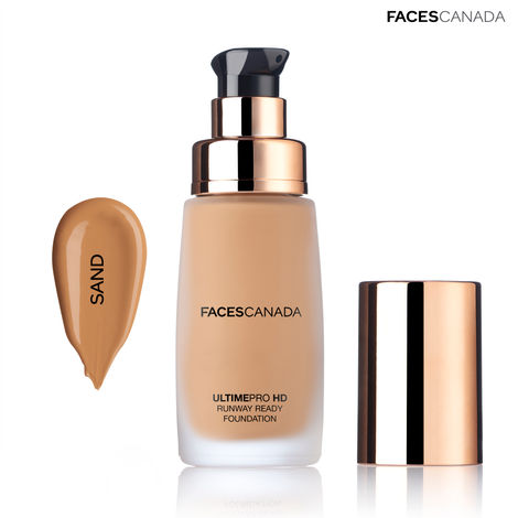 FACES CANADA Ultime Pro HD Runway Ready Foundation - Sand, 30ml | Radiant Flawless Finish | HD High Coverage | Blends Easily | Longwear | Natural Dewy Skin