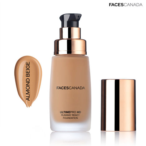 FACES CANADA Ultime Pro HD Runway Ready Foundation - Almond Beige, 30ml | Radiant Flawless Finish | HD High Coverage | Blends Easily | Longwear | Natural Dewy Skin