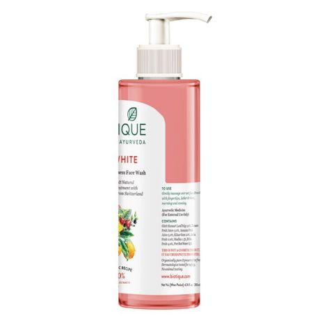 Biotique Bio White Erweiterte Fairness Gesichtsreiniger, 100ml - 100% Natürlich, Für Einen Strahlenden Teint | Sanfte Reinigung Mit Pflanzlichen Extrakten