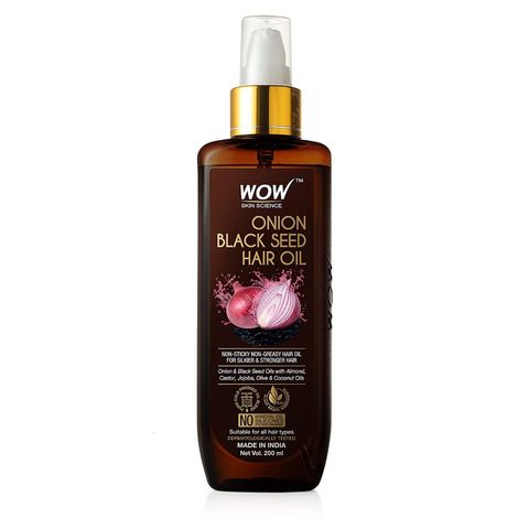 WOW Skin Science Onion Hair Oil for Hair Fall Control - With Onion Black Seed Oil Extracts - 200 ml