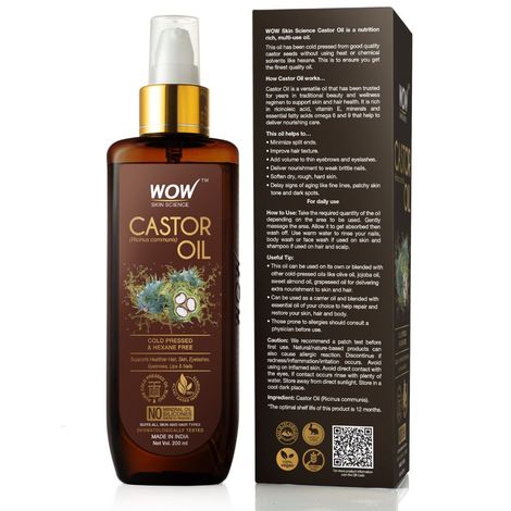 Buy WOW Skin Science Castor Oil 200 ml Online Purplle
