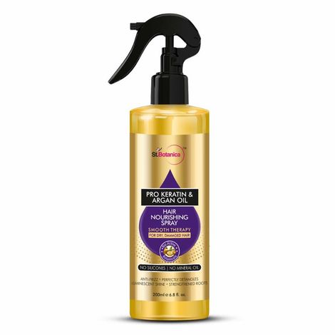 StBotanica Pro Keratin & Argan Oil Hair Nourishing Smooth Therapy Spray - For Dry, Damaged Hair, No Silicone or Mineral Oil, 200 ml (STBOT572)