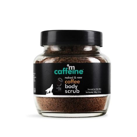 mCaffeine naked & raw Coffee Body Scrub With Coconut | For Women & Men | De-Tan Bathing Scrub with Coconut Oil, Removes Dirt & Dead Skin from Neck, Knees, Elbows & Arms - 100 gm