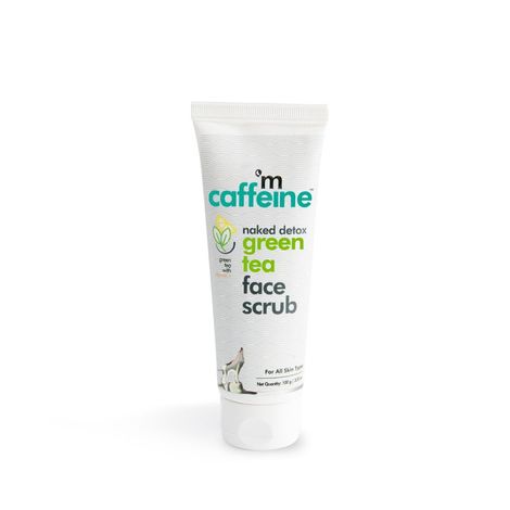 mCaffeine Naked detox Green Tea Face Scrub (100gm) | Green tea with Vitamin C