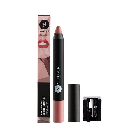SUGAR Cosmetics Matte As Hell Crayon Lipstick - 18 Rosalind (Nude Rose)