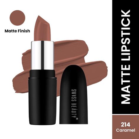 Swiss Beauty Pure Matte Lipstick - Caramel (3.8 g)