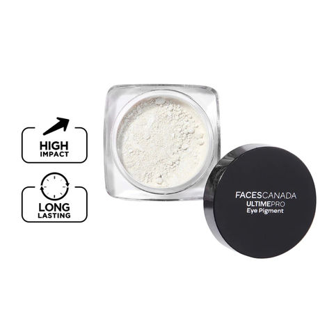 FACES CANADA Ultime Pro Eye Pigment - Silver 01, 1.8g | Shimmery Finish | Long-Lasting | Intense Pigment | Excellent Color Payoff | Smooth Application