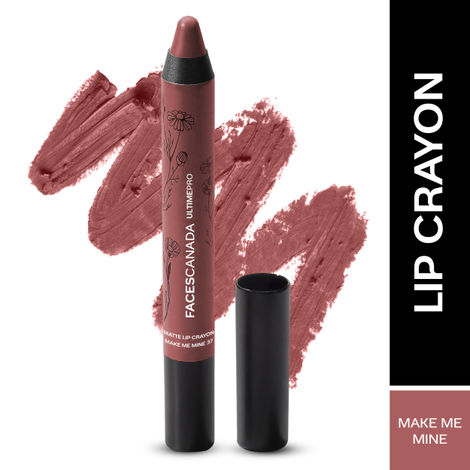 FACES CANADA Ultime Pro Matte Lip Crayon - Make Me Mine, 2.8g | Long Stay | Smooth Creamy Matte Texture | One Stroke Intense Color | Chamomile & Cocoa Butter Enriched