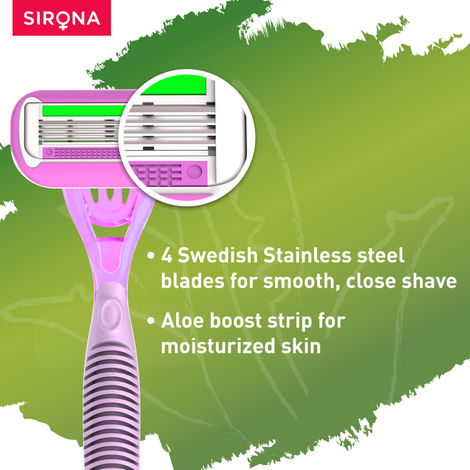 Buy Sirona Reusable Hair Removal Razor for Women with Aloe Boost