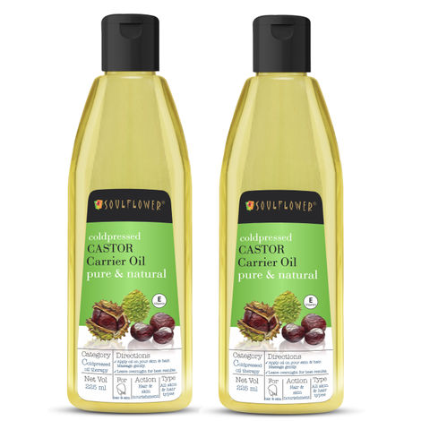 Soulflower Coldpressed Castor Hair Oil (225ml each) Pack of 2