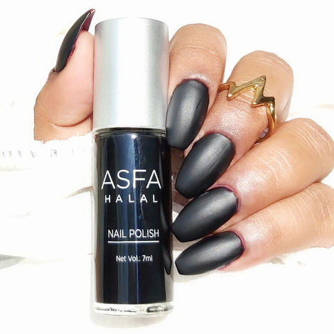 Buy Asfa Halal Nail Polish, Matte Winter Black 1, (7 ml) Online